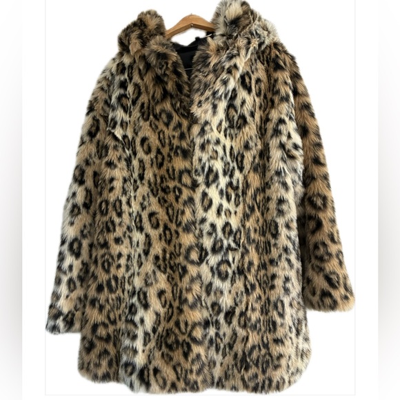 Spirit Hoods Leopard Print Faux Fur Coat hooded with ears SOLD OUT Sz Medium - Picture 2 of 15